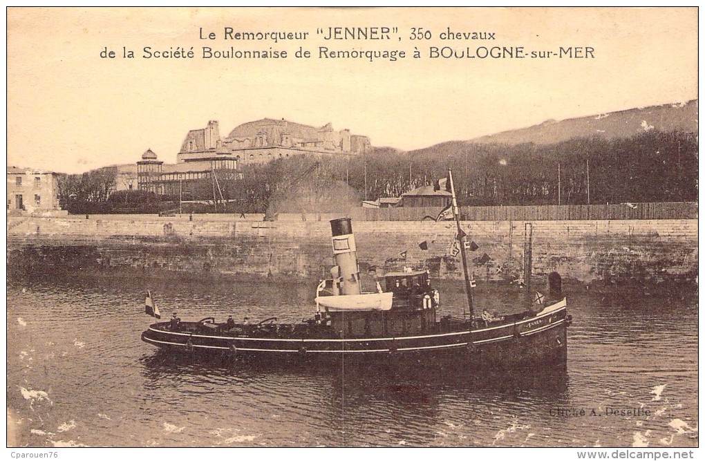 Boulogne Sur Mer Le Remorqueur " Jenner " 350 Cv De La Société Boulonnaise De Remorquage - Tugboats