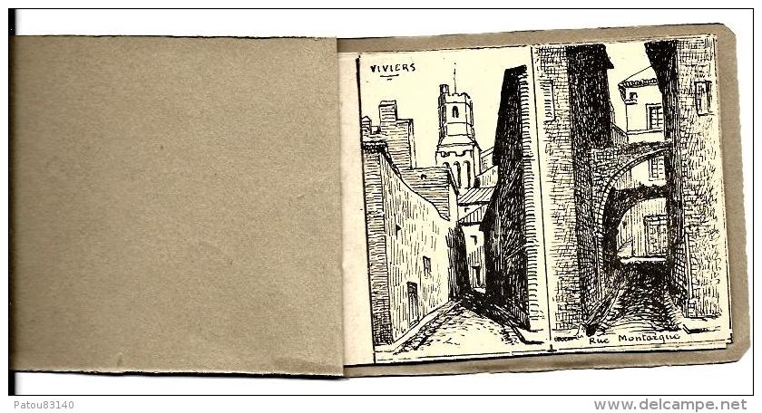 07.  VIVIERS.  CARNET DE 24 CROQUIS A L ENCRE DE CHINE - Viviers