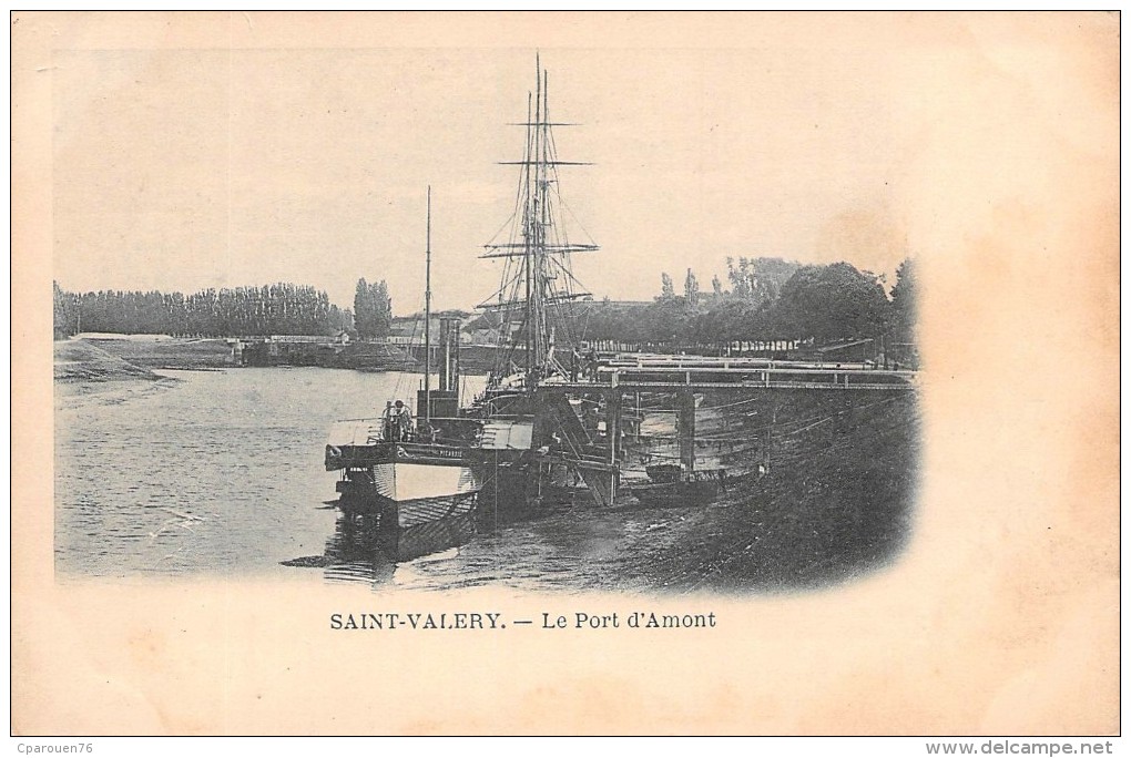 C P A Carte Postale Ancienne Saint-Valéry 76  Le Port D'Amont Normandie Littoral Seine Maritime - Tugboats