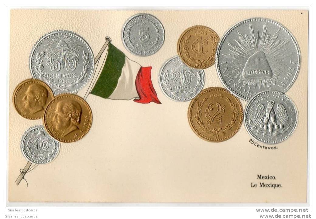 Republica Mexicana - Mexico - Embossed Coins - Coins (pictures)