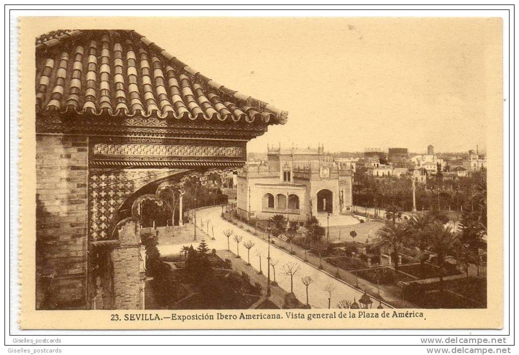 Sevilla - Catedral - Exposicion Ibero Americana - Vista Generale De La Plaza De America - Sevilla