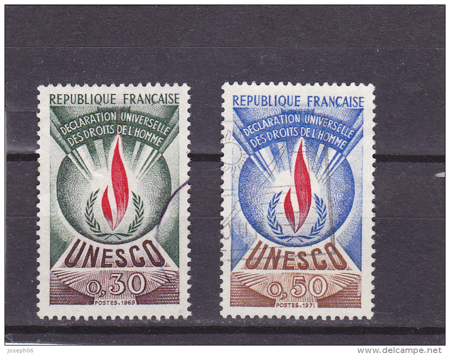 FRANCE     1969-71  Service Unesco  Y.T. N° 39  à  42  Incomplet  Oblitéré - Used