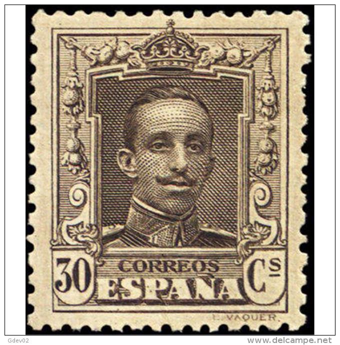 ES318TV-LFT***318STCFR.España.Spain. Espagne.REY ALFONSO Xlll.VAQUER .1922/30.(Ed 318**)  Sin  Charnela - Royalties, Royals