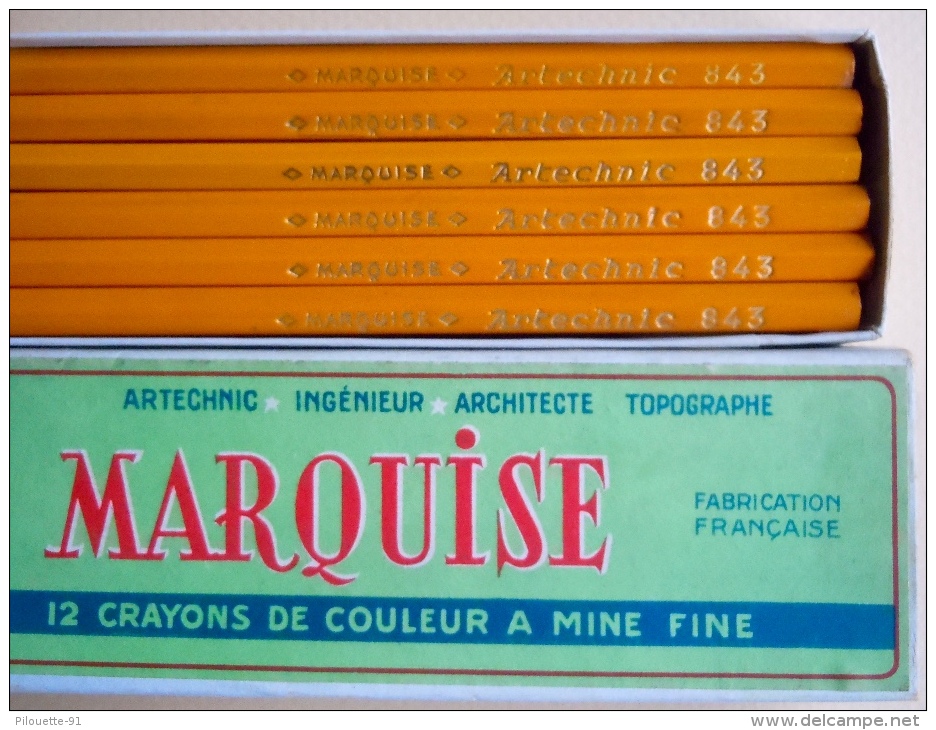 Boîte Neuve De 12 Crayons De Couleur MARQUISE Artechnic N°843 Ingénieur Architecte Topographe - Otros & Sin Clasificación