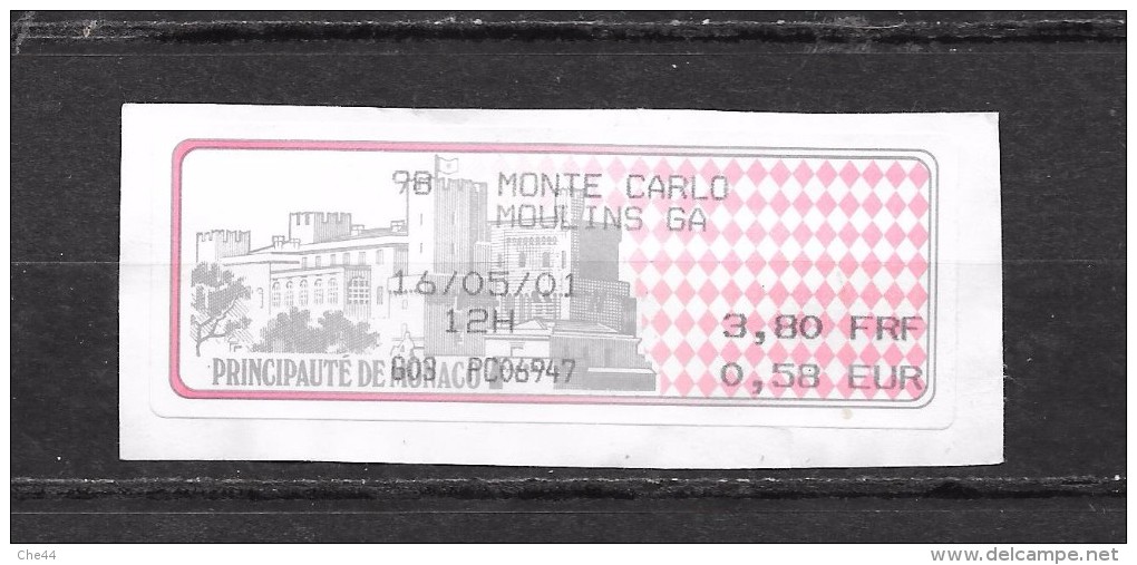 Vignette  De Guichet Monte Carlo : Moulins GA.  (Voir Commentaires) - Usados