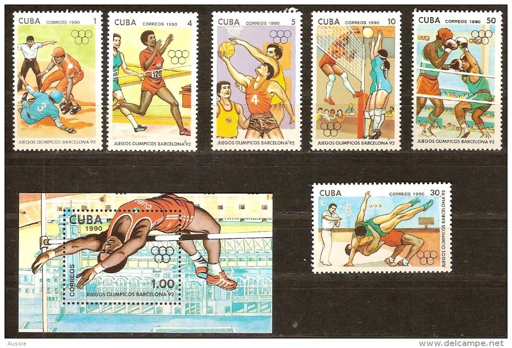 Cuba 1990 Yvertn° 3008-3013 Et Bloc 118 *** MNH Cote 8,00 Euro Sport - Neufs