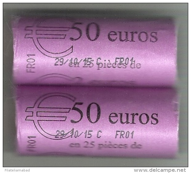 FRANCIA 2 CARTUCHOS X 25 =50 MONEDAS DE  2,00€ DEL AÑO 2015 SIN CIRCULAR (E.1) - Francia