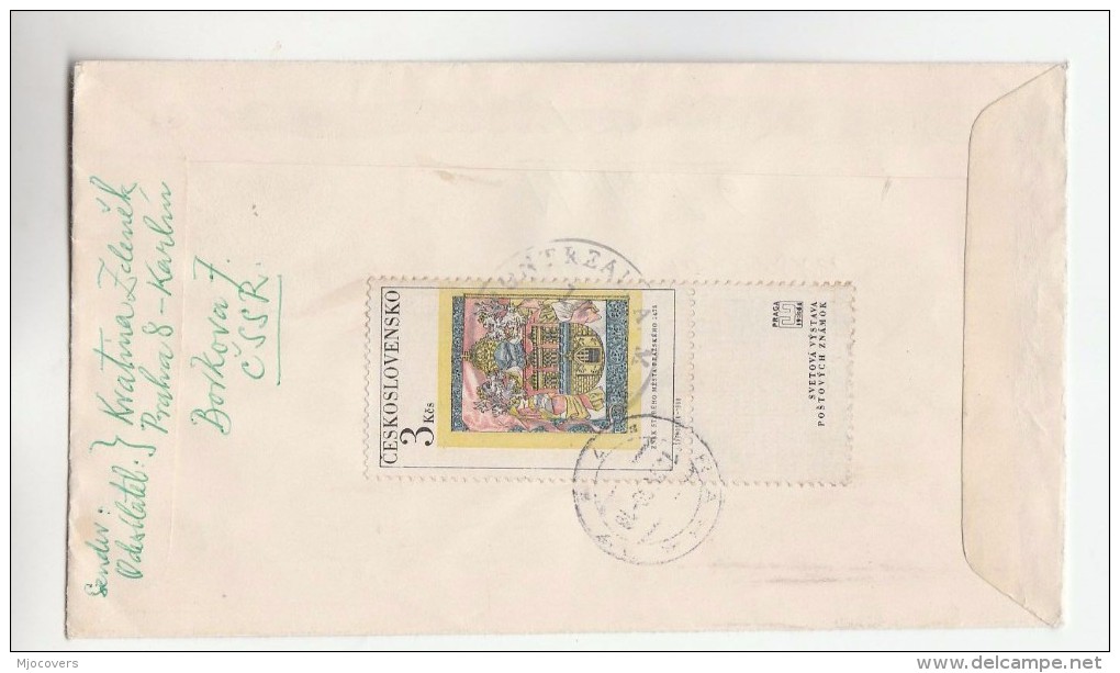 1969 REGISTERED CZECHOSLOVAKIA COVER Stamps 3k HERALDIC LION  50h  To Canada Fdc - Covers & Documents