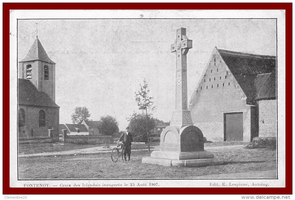 Fontenoy - La Croix Des Irlandais Inauguré Le 25 Aout 1907    ( Scan Recto Et Verso ) - Antoing