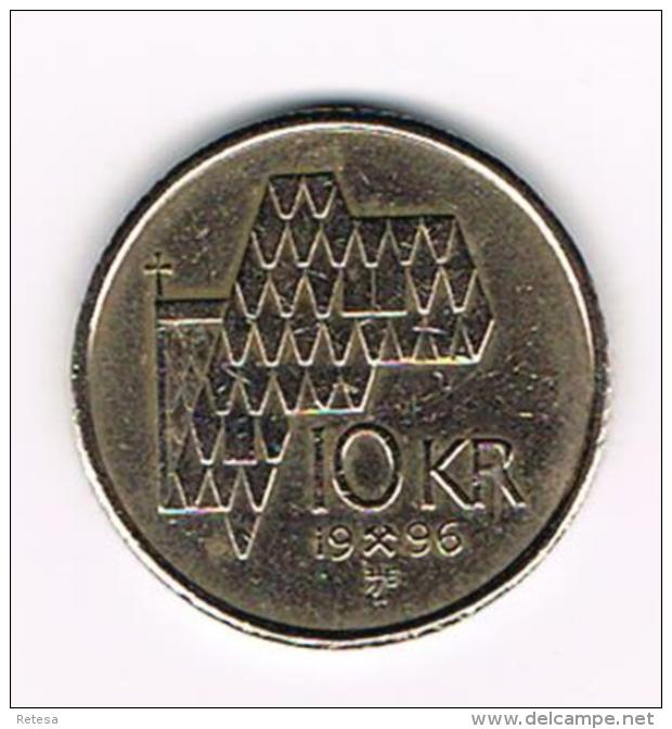 °°° NOORWEGEN  10 KRONER 1996 - Norvège