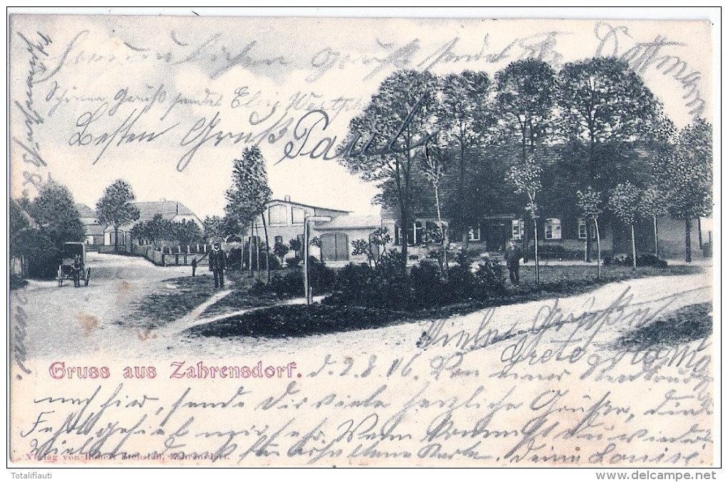 Gruss Aus ZAHRENSDORF Sternberg Er Seenlandschaft Nahe Bibow Ventschow Gelaufen 3.8.1906 BRÜEL Nach Parchim - Sternberg