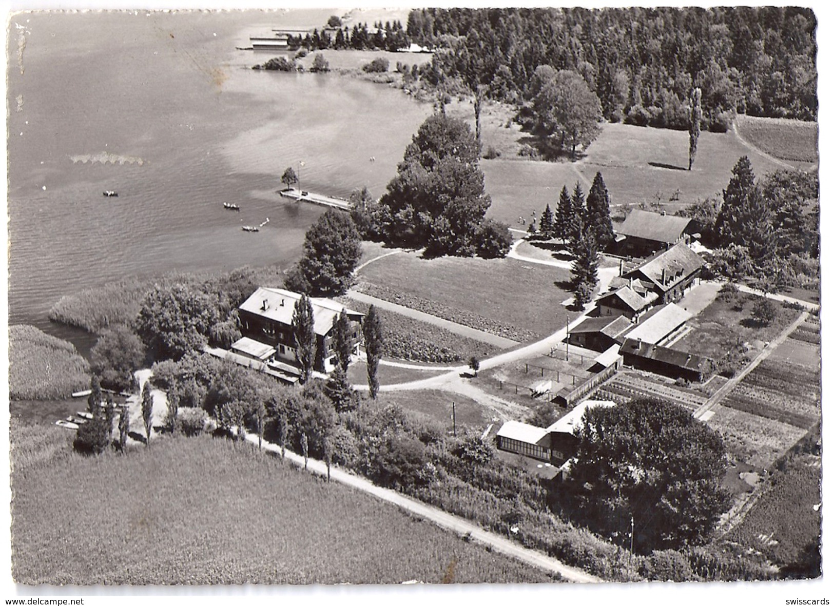 GWATT: Fliegeraufnahme Mit Heimstätte Am See 1959 - Autres & Non Classés