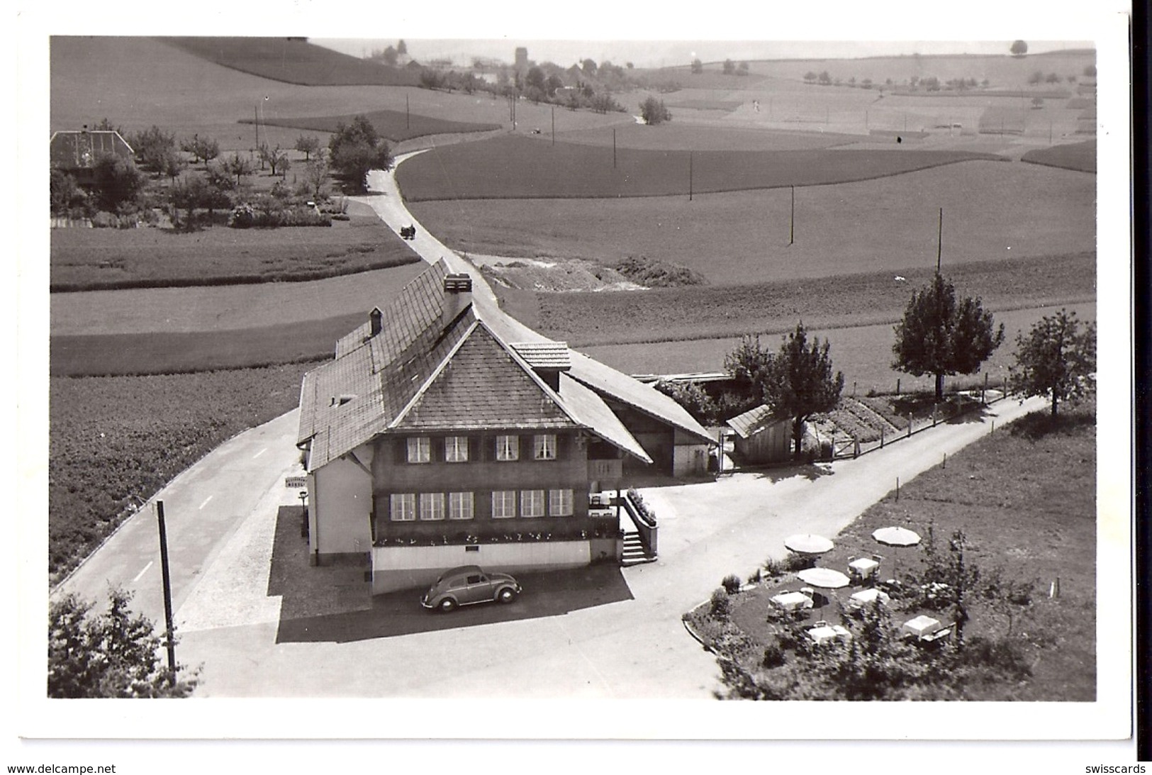 GWATT: Fliegeraufnahme Rest. Rössli~1955 - Autres & Non Classés