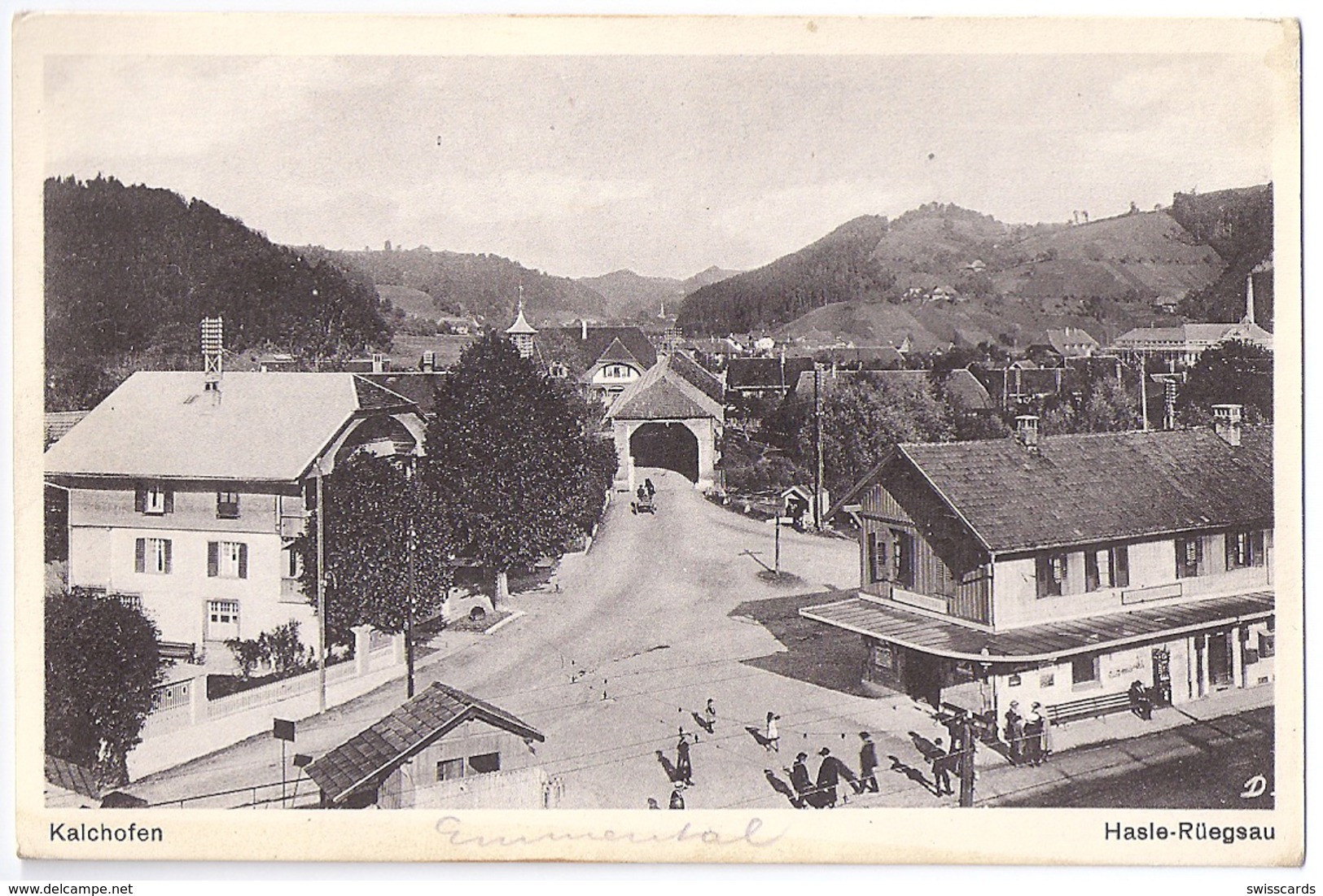 HASLE:RÜEGSAU, Kalchofen: Animierte Szenerie Am Bahnhof ~1920 - Hasle Bei Burgdorf