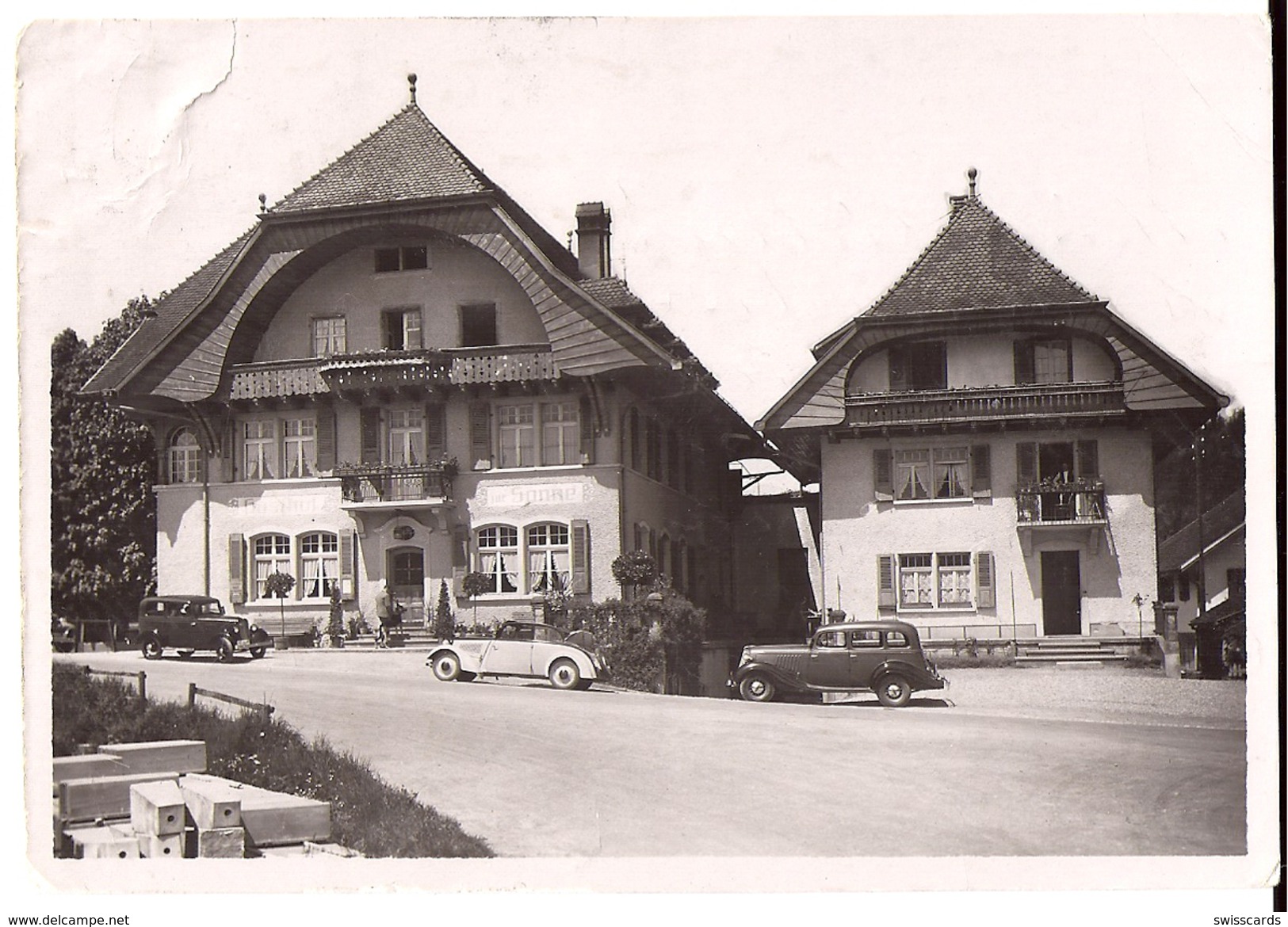 HASLE:RÜEGSAU: Gasthof Zur Sonne, 3 Tolle Oldtimer ~1940 - Hasle Bei Burgdorf