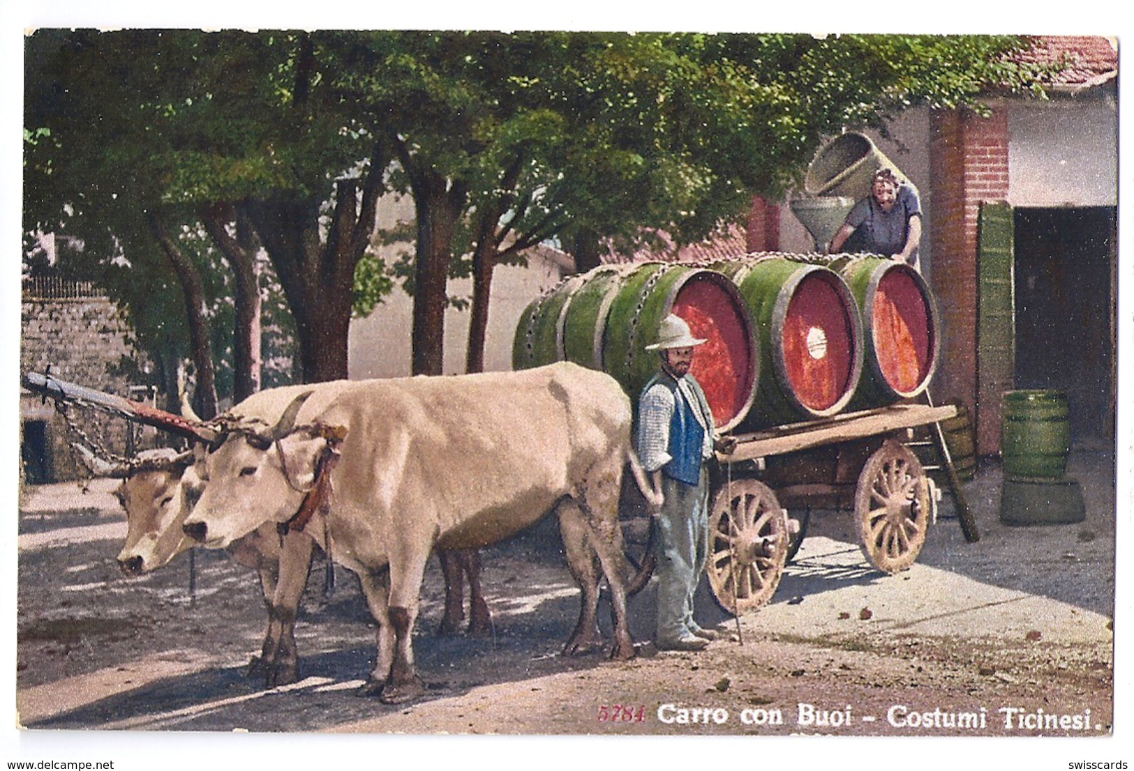 Weinbau: Carro Con Buoi - Costumi Ticinesi ~1920 - Autres & Non Classés