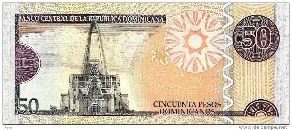 DOMINICANA 50 PESOS BROWN BUILDING FRONT & BACK DATED 2011 P.? UNC READ DESCRIPTION CAREFULLY !!! - Dominicaine