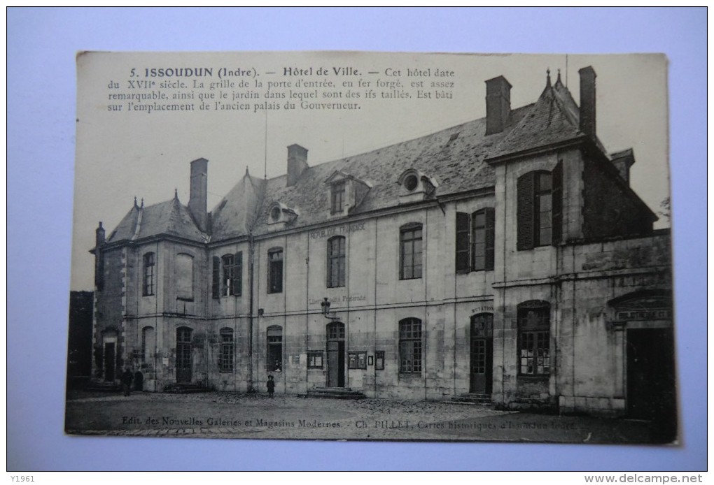 CPA 36 INDRE ISSOUDUN. Hôtel De Ville. 1914. - Issoudun