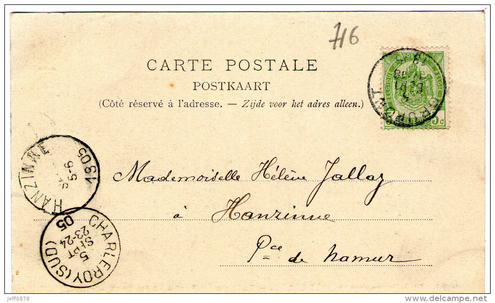 BELGIQUE - TELLIN - Café De La Poste Et Poste - 1905 - Très Bon état - 2 Scans - Tellin