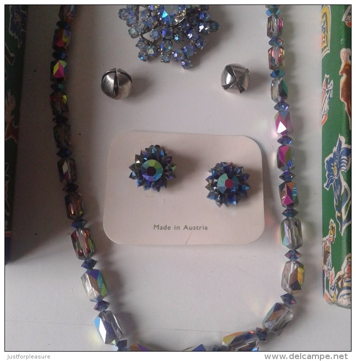 VINTAGE : ENSEMBLE COLLIER BROCHE ET BOUCLES D´OREILLES AUTRICHIENNE - Altri & Non Classificati