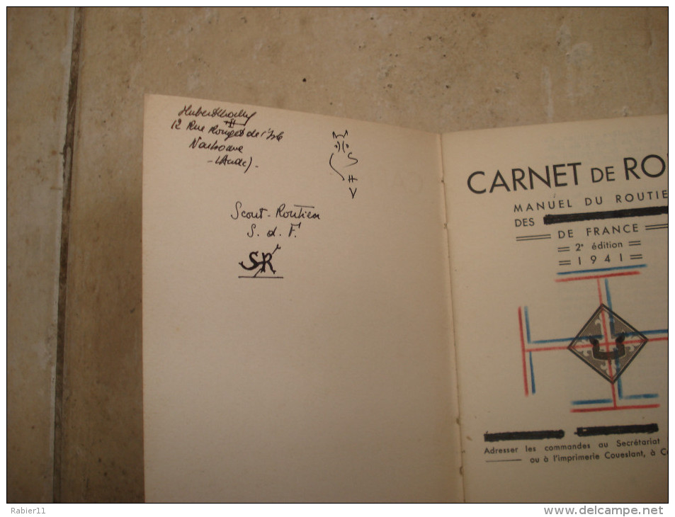 CARNET DE ROUTE MANUEL DU ROUTIER  SCOUTISME RELIGION 1941 HUBERT MOULY NARBONNE - Other & Unclassified