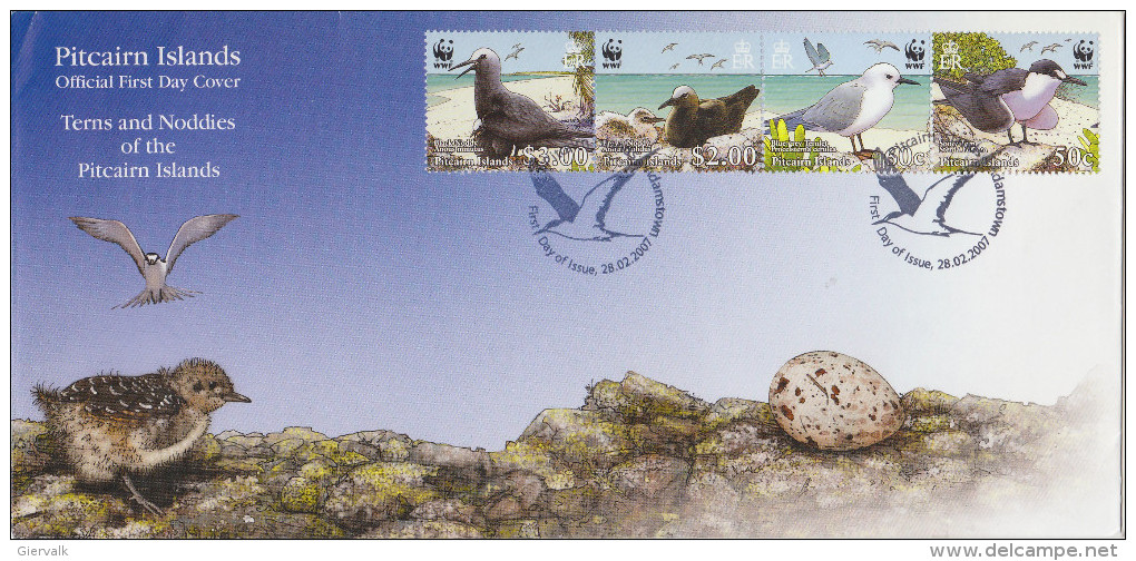 PITCAIRN 2007 WWF FDC With BIRDS Local Issue. - FDC