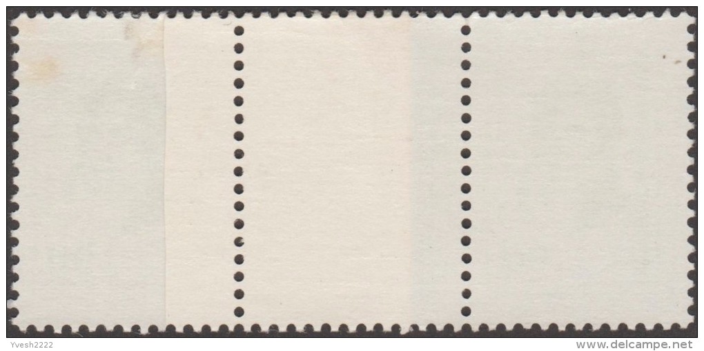 Argentine 1977 Y&T 1088, Bande De 3, Avec Impression Sur Raccord. Manuel Belgrano, Avocat, Créateur Du Drapeau - Timbres