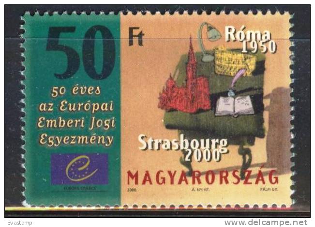 HUNGARY - 2000. European Convention On Human Rights, 50th Anniversary  MNH!! Mi 4637. - Ongebruikt