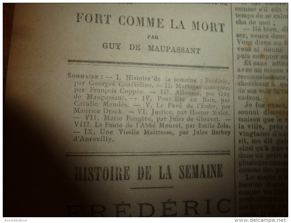 1889 LVP:Gravure De Ballavoine MARIAGES MANQUES ; FREDERIC, Par Georges Courteline; Etc - Revues Anciennes - Avant 1900