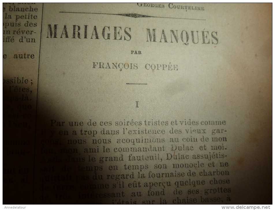 1889 LVP:Gravure de Ballavoine MARIAGES MANQUES ; FREDERIC, par Georges Courteline; etc