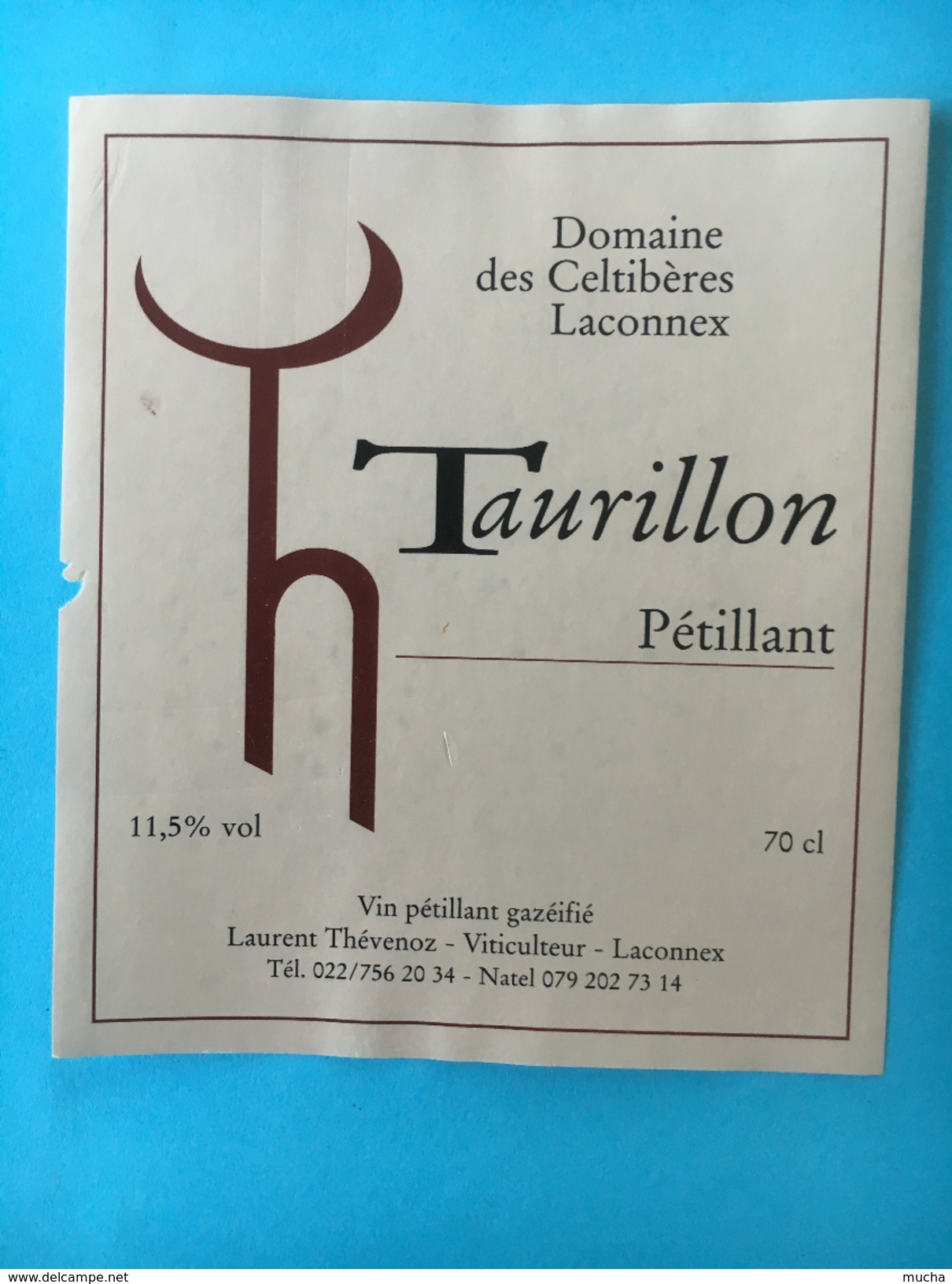 1713 - Suisse Genève Domaine Des Celtibères Laconnex Taurillon Pétillant - Autres & Non Classés