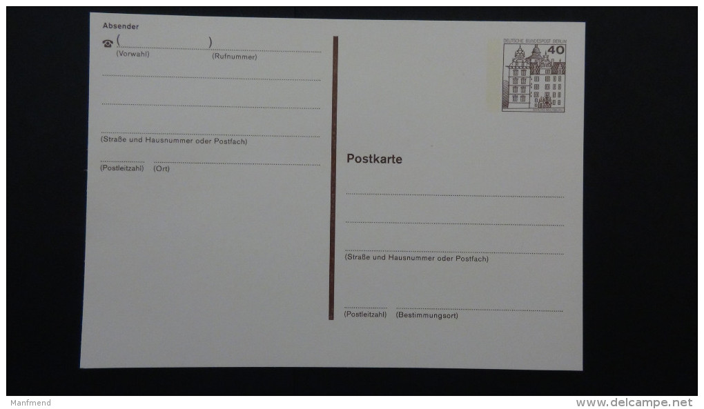 Germany - Berlin (West) - 1982 - Mi: P 121 I* - Look Scan - Cartes Postales - Neuves