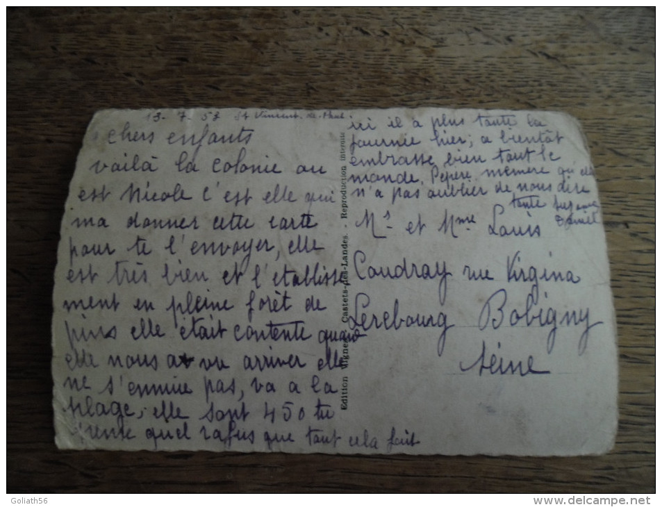 CPSM De Contis (Landes), La Colonie De Vacances Et Electricité Et Gaz De France, Daté 1953 - Autres & Non Classés