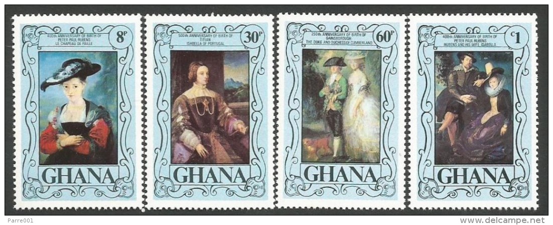 Ghana 1977 Painters Rubens Titian Paintings MNH Set - Rubens