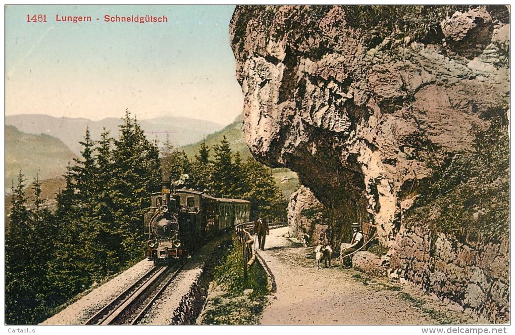 LUNGER SCHNEIDGUTSCH CHEMIN DE FER TRAIN LOCOMOTIVE TRANSPORT SUISSE - Other & Unclassified