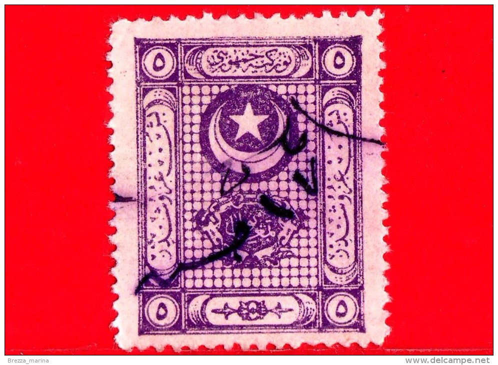 TURCHIA - Usato - 1923 - Stella E Mezzaluna - Crescent And Star - - Oblitérés