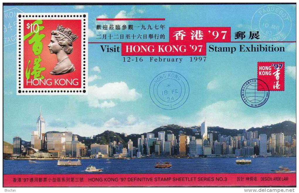 EXPO´1997 Hongkong Block 42 ** 5€ Architectur New Isle And Queen Elisabeth II.Asia Bloc Ms Exhibition Sheet Bf HONG KONG - Hojas Bloque