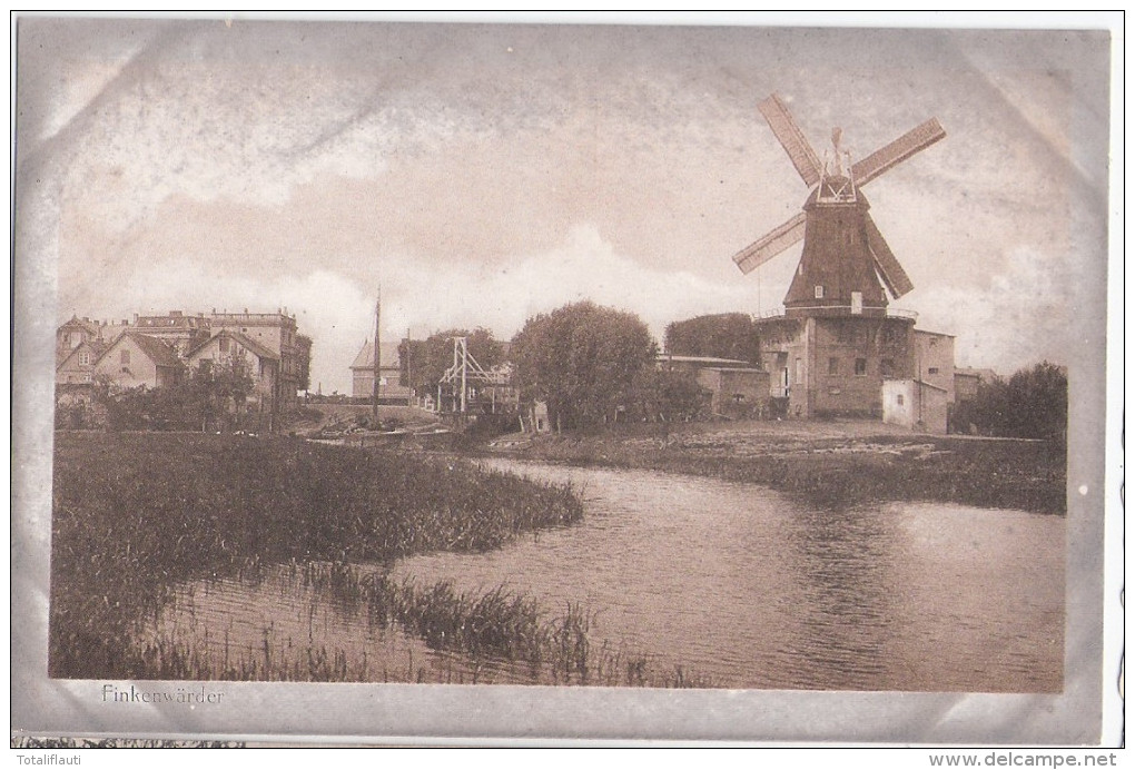 FINKENWÄRDER Hamburg Finkenwerder Windmühle Molen Mill Moulin Wasserpartie Ungelaufen - Finkenwerder