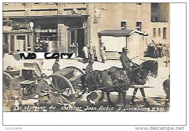 LUXEMBOURG OBSEQUES DU CHASSEUR AUBIN 1921 CARTE PHOTO - Luxemburg - Stad