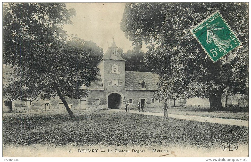 62 - BEUVRY - PAS DE CALAIS - LE CHATEAU DEGORE - METAIRIE - CPA  ANIMEE  - VOIR SCANS - Beuvry