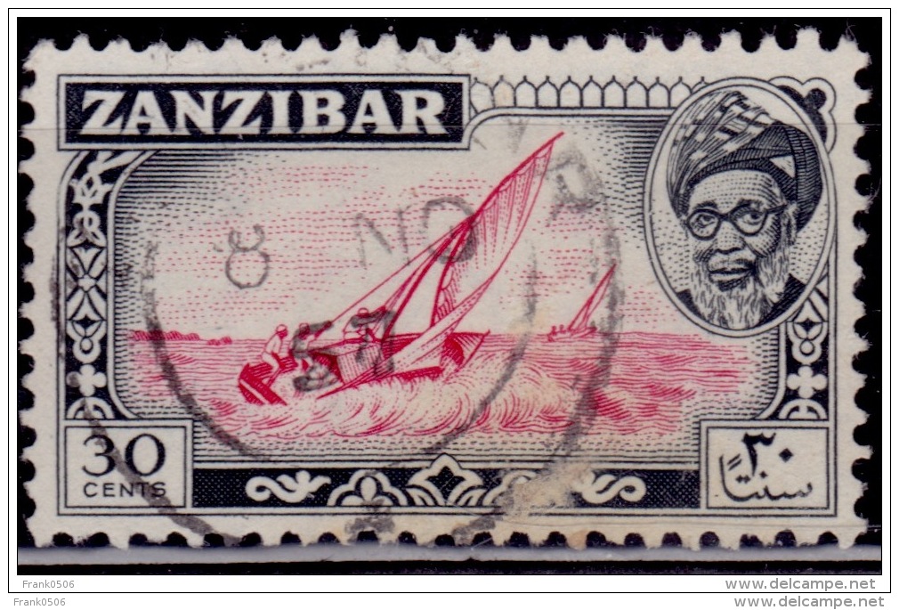 Zanzibar 1957, Dhows, 30c, Scott# 254, Used - Zanzibar (...-1963)