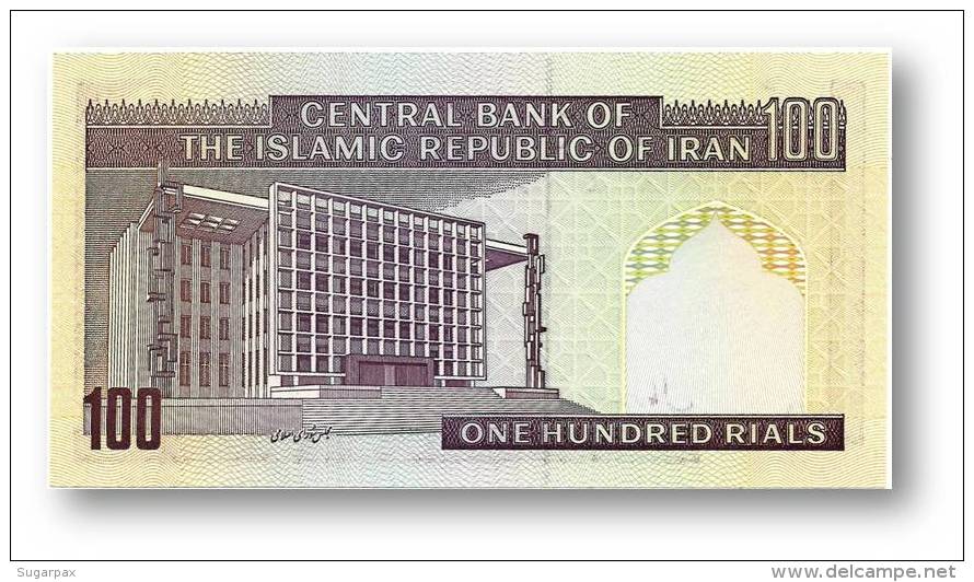 IRAN - 100 Riyals ( 1985 -  ) Pick 140.f Sign. 28 Serie 35/5 Unc.- Wmk Khomeini - Islamic Republic Ayatollah Moddaress - Irán