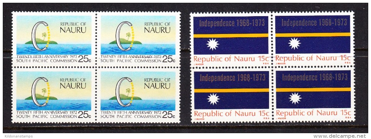 Nauru 1972-73 Mint No Hinge, Blocks, Sc# , SG 89-90 - Nauru