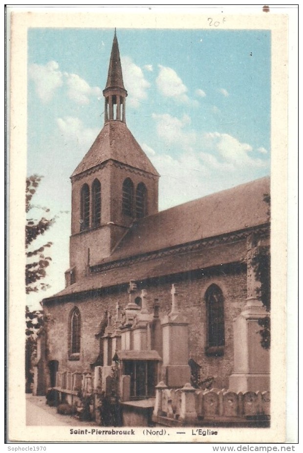 NORD - 59  - SAINT PIERREBROUCK Près De Grande Synthe Et De Dunkerque - L'Eglise - Colorisée - Grande Synthe