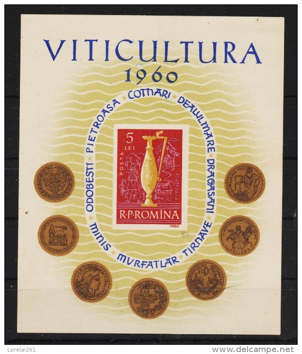 1960 - La Viticulture Mi No Bloc 48 Et Yv Bf 49 MNH - Ungebraucht