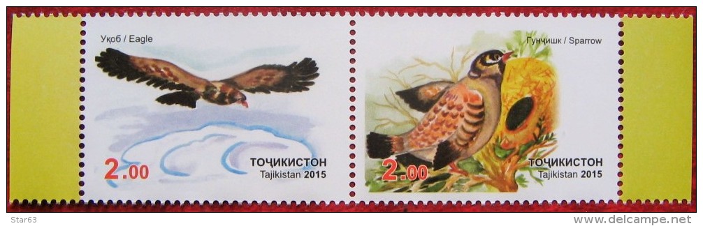 Tajikistan  2015   Birds Of Asia   2v  MNH - Águilas & Aves De Presa