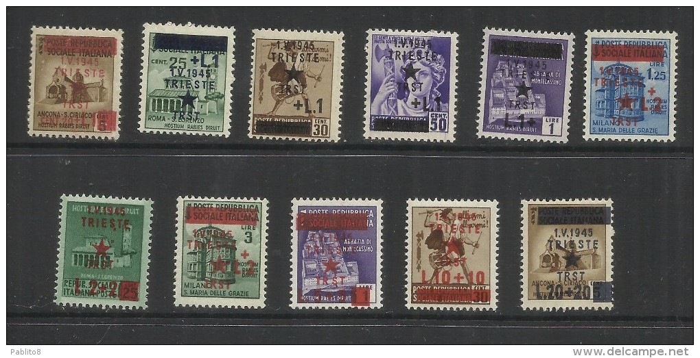 OCCUPAZIONE JUGOSLAVA DI TRIESTE 1945 SERIE COMPLETA  COMPLETE SET MNH - Jugoslawische Bes.: Fiume