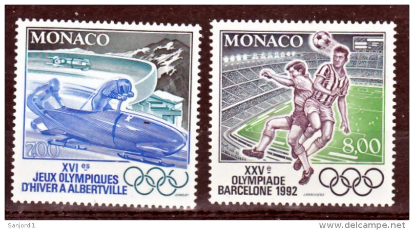 Monaco 1811 1812 JO D´albertville Neuf ** TB  MNH Sin Charnela Faciale 2.30 - Neufs