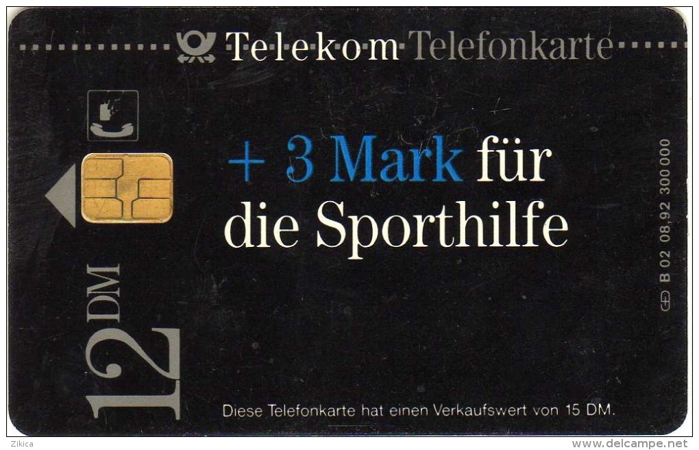 Phonecards - Countries > Germany > [1] Phonecards> B-Series : B 02 08.92.300 000.motive - Football.sport.children - B-Series: Benefizkarten