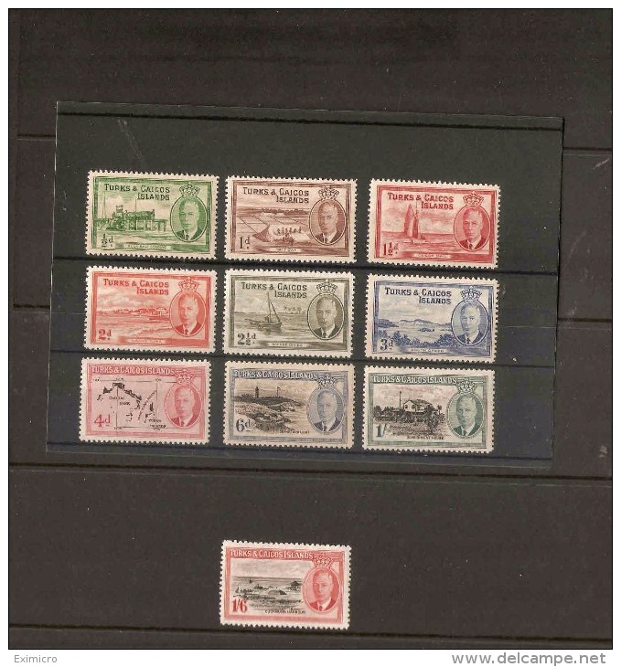 TURKS AND CAICOS ISLANDS 1950 SET TO 1s 6d SG 221/230 MOUNTED MINT Cat £33+ - Turks And Caicos